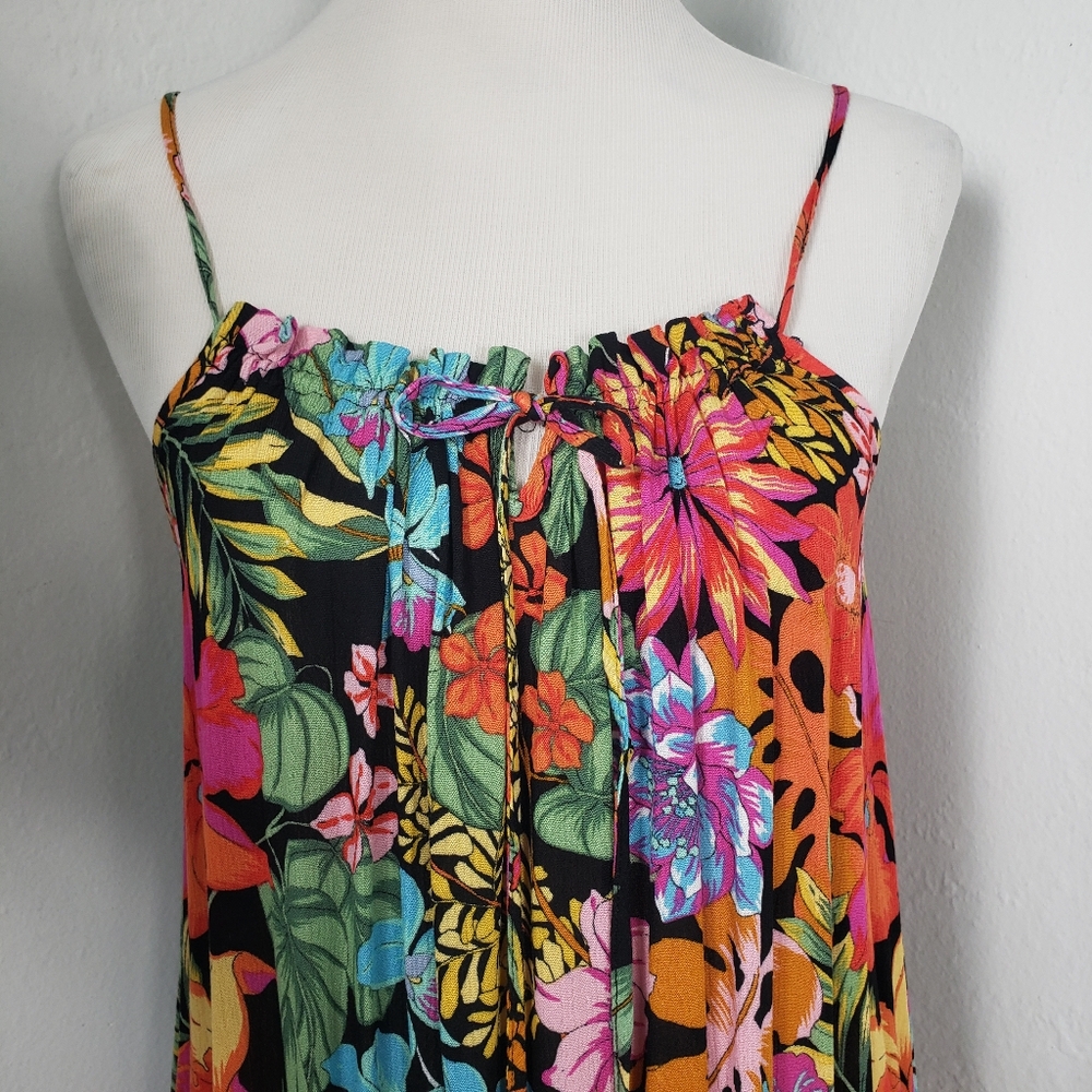 O'Neill Black Floral Maxi w/ Pockets - Bohemian Floral Oversized Coquette S